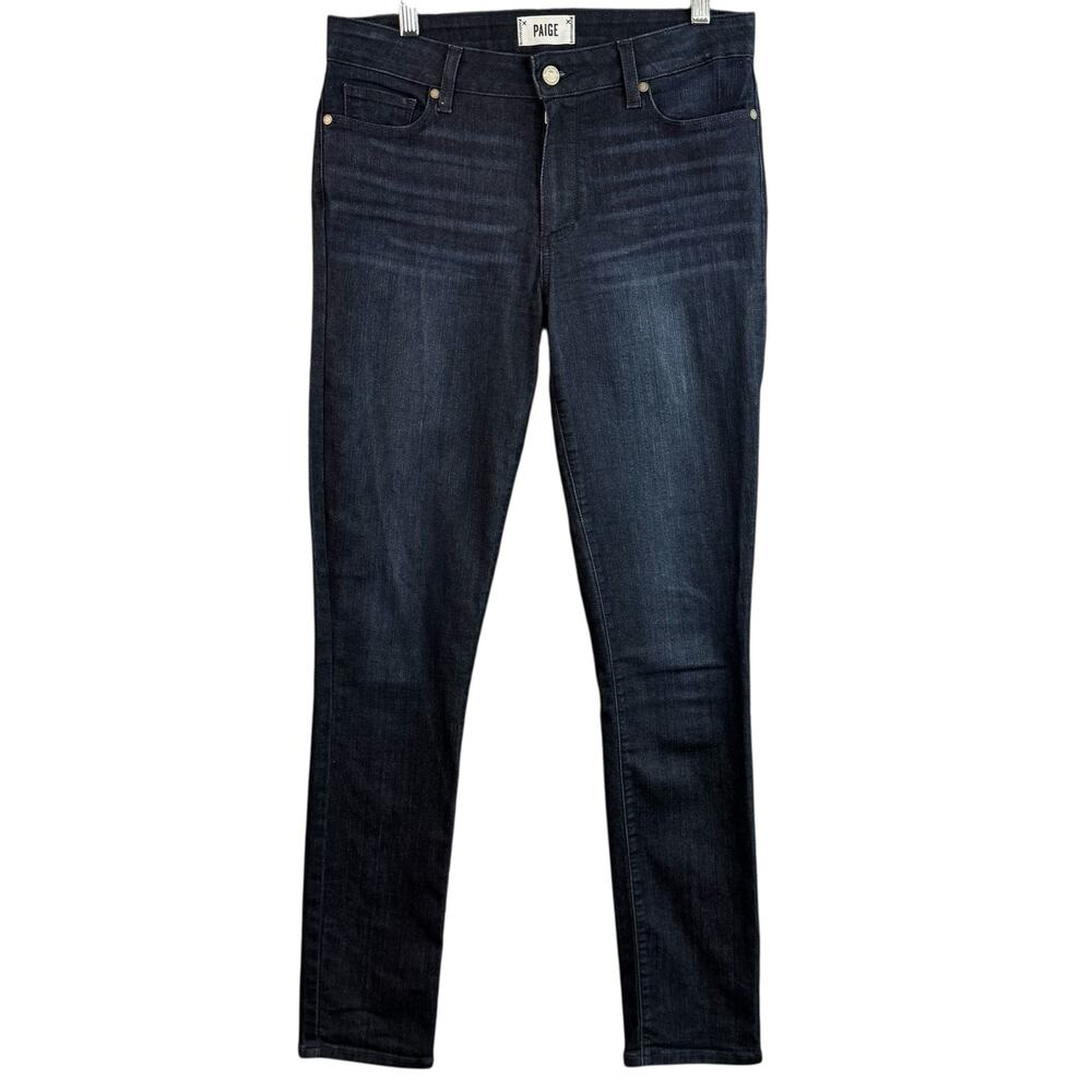 PAIGE Skyline Skinny Jeans Women's Size 30 Dark Wash Stretch Denim Mid Rise.